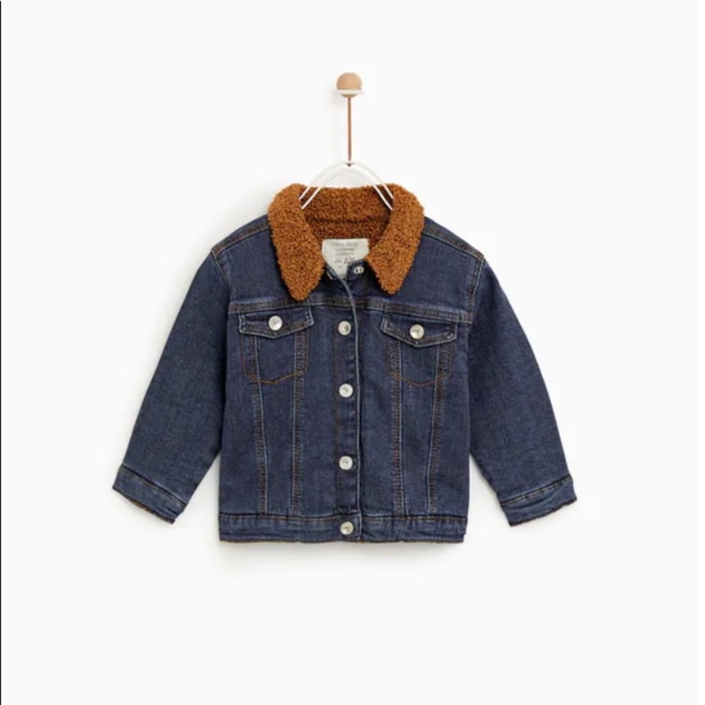 Zara Denim Faux Shearling Jacket (12-18 Months)